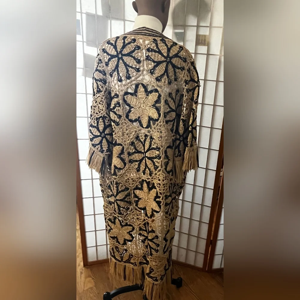 Oscar de la Renta 2020 Open Front Raffia Cardigan - Picture 7 of 13